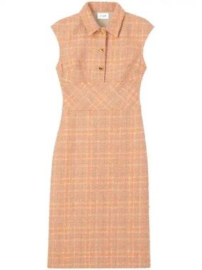 Sleeveless Peach Tweed Pattern New without tags